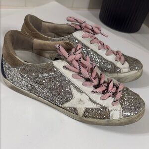 Golden Goose Superstar Glitter Sneakers . Size 37